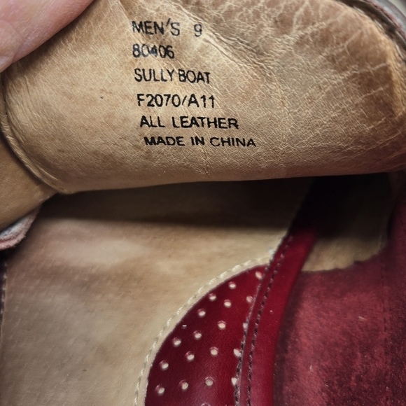 FRYE SULLY BOAT SHOES SLIP ON LOAFERS BURGUNDY LEATHER MEN SIZE 9 NAUTICAL FALL - Picture 10 of 15